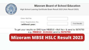 Mizoram MBSE 10th and 12th Compartment Result 2023 Declared
